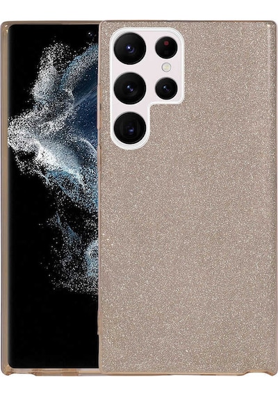 Galaxy S22 Ultra Uyumlu Zore Shining Silikon-gold Gold