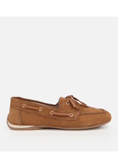 Hotiç Kadın Süet Deri Taba Comfort Günlük Loafer