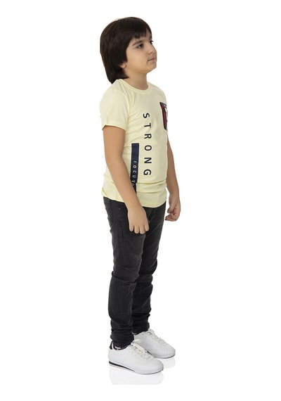 Toontoy Kids Toontoy Erkek Çocuk T-shirt Strong Baskılı Sarı
