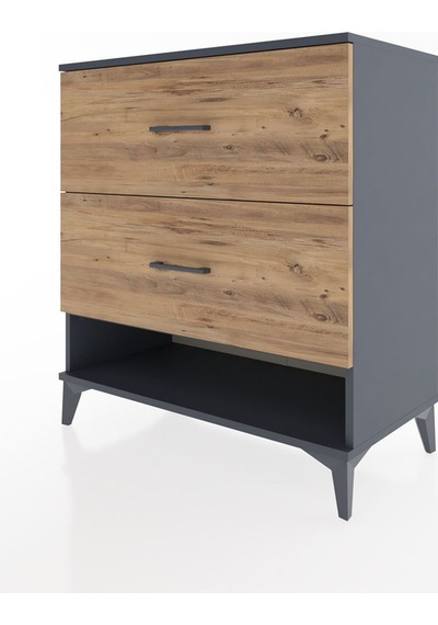 Hyperion Şifonyer 2 Çekmeceli 88x44x96 Antrasit-çam Antrasit