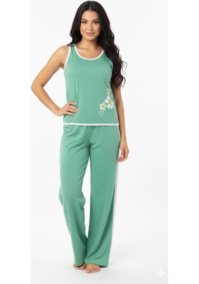 Senfoni Bayan Kolsuz Pijama Takımı 5324 Kırmızı