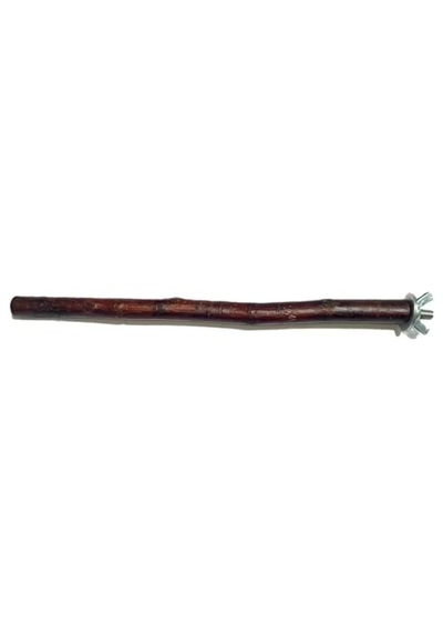 Ahşap Kuş Dalı Tünek, 22 Cm Uzunluk, Metal Aparatlı