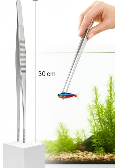 Cs Uzun 28-30 Cm Çelik Cımbız - Akvaryum Maşası