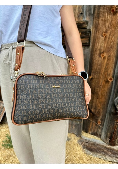 Just Polo Kadın Yeni Sezon Baskılı Omuz Çantası 232053mh Kahverengi - Taba