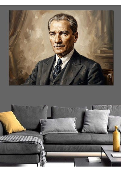 Ulu Önder Mustafa Kemal Atatürk Dekoratif Kanvas - Mdf Ahşap Tablo