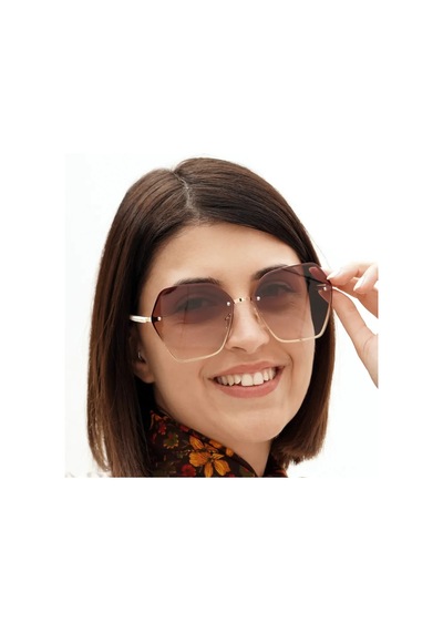 Sylvie Kahverengi Kristal Kadın Güneş Gözlüğü Çerçevesiz