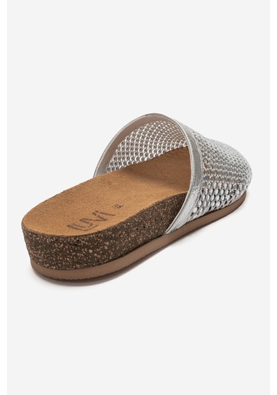 Luvi Shoes Montera Gümüş Taşlı Kadın Terlik