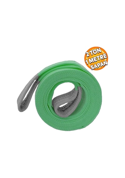 Sapan Polyester Spanzet 2 Ton 1 Metre Yeşil Sağlam Yük Kaldırma Taşıma İndirme Halat