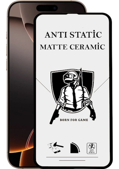 Apple Uyumlu   iPhone 16 Promax Tam Kaplayan Anti Statik Kırılmayan Mat Seramik Nano Esnek Ekran Koruyucu Cam