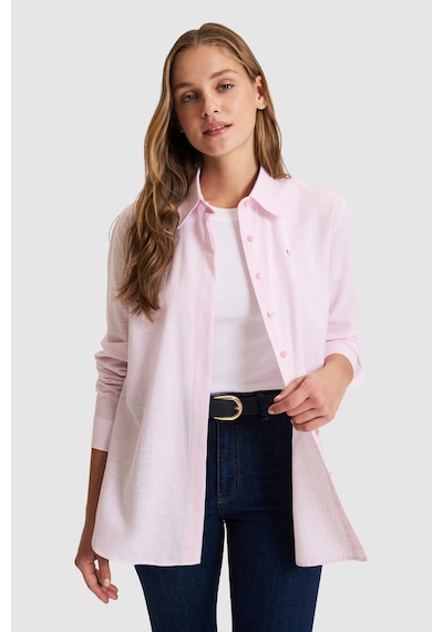 U.S. Polo Assn. U.s. Polo Assn. Kadın Pembe Gömlek Desenli 50324635-vr041