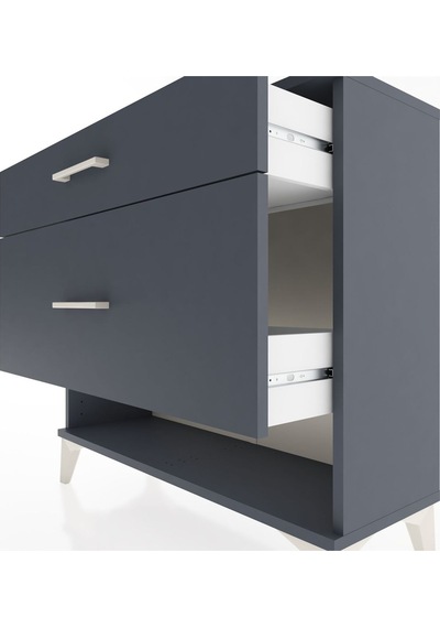 Arges Şifonyer 2 Çekmeceli 88x30x80 Antrasit-antrasit Antrasit