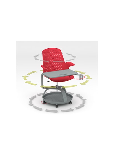 Karr Office Sona 360 Yazı Tablalı Mobil Eğitim Sandalyesi Beyaz