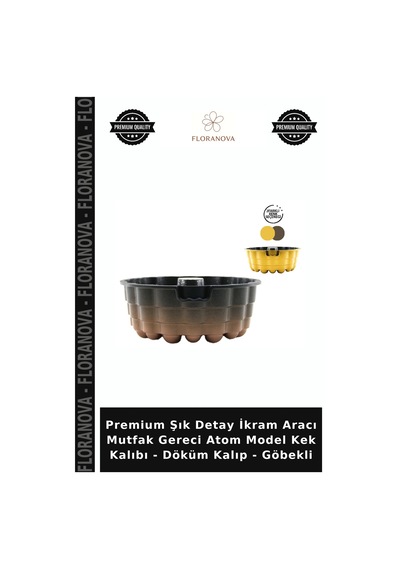 Premium Şık Detay İkram Aracı Mutfak Gereci Atom Model Kek Kalıbı - Döküm Kalıp - Göbekli Çok Renkli