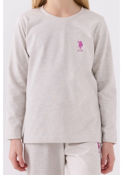 U.s. Polo Assn Kız Çocuk Gri Pijama Takımı Gri