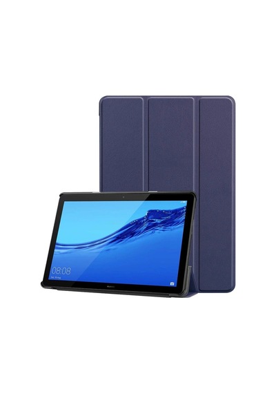 Huawei Mediapad T5 10 Standlı Mıknatıslı Ultra Ince Deri Kılıf-Siyah