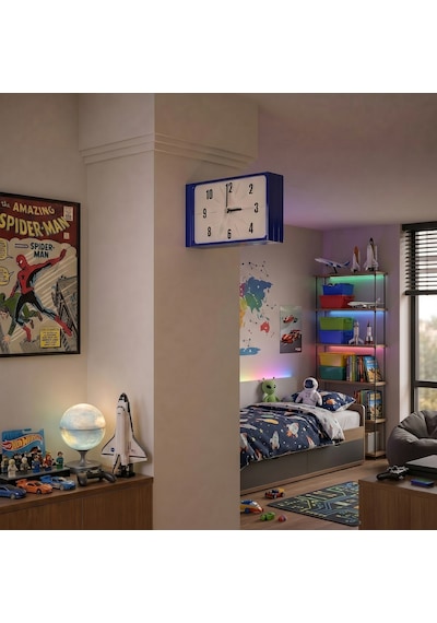 Fibrika Store Retro Station Duvar Saati - Minimalist Tasarım Lacivert