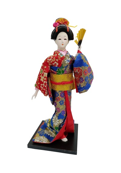 Japon Kimonolu Geyşa Bebek Kabuki Biblo 30 Cm No.17 Anime