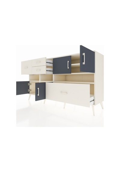 Kronos Konsol 5 Raflı 4 Çekmeceli 4 Kapaklı 176x59x99 Aytaşı-antr Aytaşı-antrasit/aytaşı