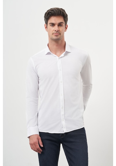 Morven Erkek Beyaz Trend Slim Fit İtalyan Yaka Gömlek 25ms004005600 Beyaz Beyaz