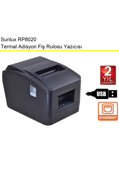 Sunlux Rp8020 Adisyon Rulo Fiş Yazıcısı Kağıt Genişiliği:80 Mm