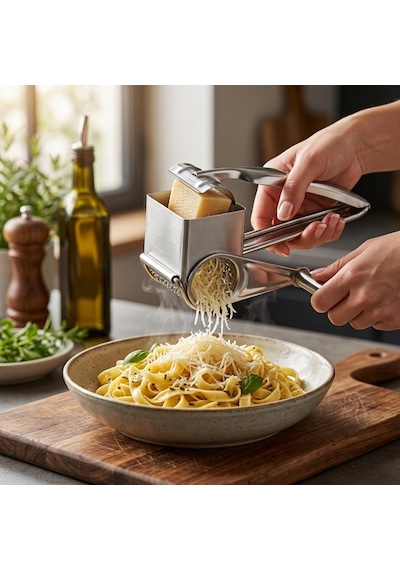 Paslanmaz Çelik Kollu Peynir Rendesi, El Tipi Manuel Peynir Rendeleme Aparatı, Parmesan Kaşar Makarna Ve Salata İçin Mutfak Rendesi Çok Renkli