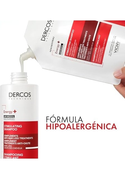 Dercos Energy Dökülme Karşıtı Şampuan Yeniden Dolum Paketi 390 Ml Beyaz
