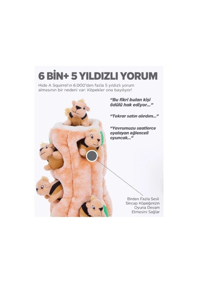 Outward Hound Hide A Squirrel Sincap Yuvası Peluş Köpek Zeka Oyuncağı Small