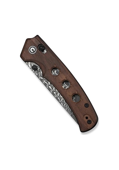 Civivi Noctis Guibourtia Wood Handle Damascus Blade Kamp Çakı Kahverengi