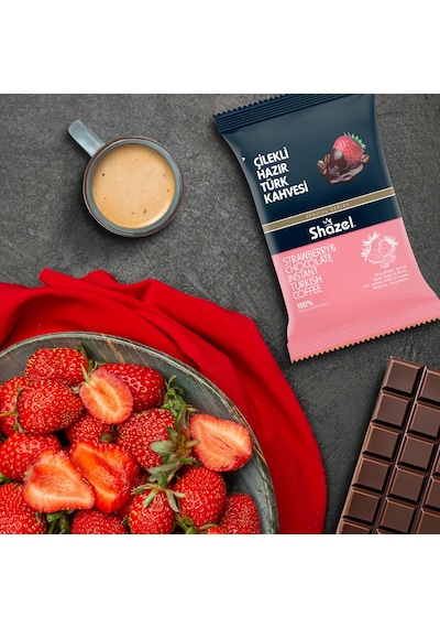 Shazel Çilek Aromalı Hazır Türk Kahvesi 100 Gr Öğütülmüş