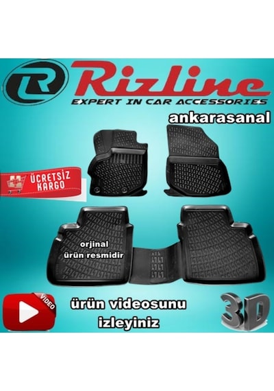 Rizline Peugeot 301 3D Paspas Havuzlu Siyah 2012-2019 Arası 4 Prç N11.11843