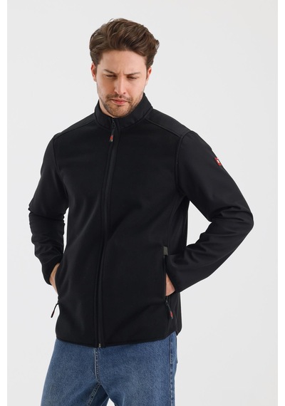 Alexandergardi Alexandergardı Dik Yaka Fermuarlı Astarsız İçi Polar Su İtici Softshell Kumaş Mont E24-mnt-02 001