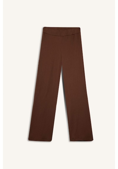 Defacto Bürümcük Pantolon Wide Leg Geniş Bol Paça Esnek Belli C0200AX24AUBN316 Kahve