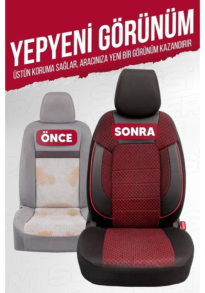 Pam Serisi Oto Koltuk Kılıfı Bordo
