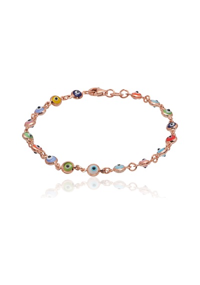 Emılıano Jewellery Silver 925 Ayar Gümüş Göz Boncuk Bileklik Gümüş - Rose Gold