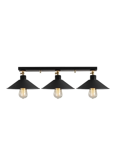 Rys Retro Metal Dekoratif Tavan Plofyoner Mafsallı 3 Lü Sıralı Avize En:60 Cm Beyaz