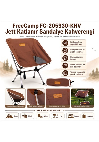 Freecamp Fc-205930-khv Jett Katlanır Sandalye Kahverengi Çok Renkli