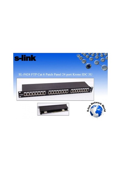 S-Lınk Sl-F624 Cat6 Patch Panel. 24-Port.  Utp.1U