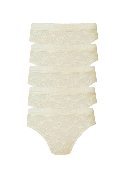 5Li Kadın Dantelli Bikini Külot Pamuklu Arkası Düz