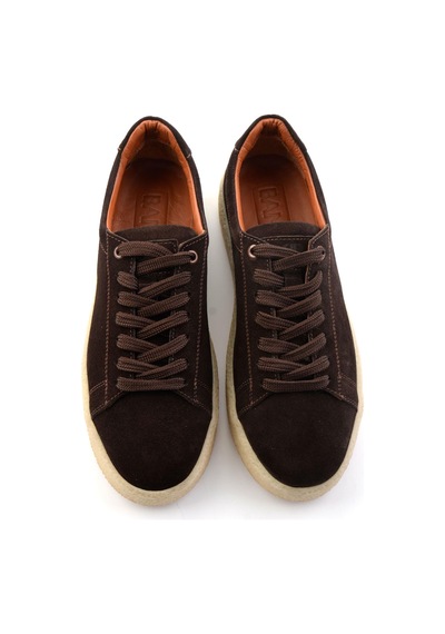 Bambi Kahve Hakiki Deri Erkek Sneaker E01396009902