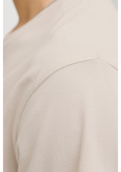 Jack & Jones Jjfrank Erkek Tişört Bisiklet Yaka Kısa Kollu Bej