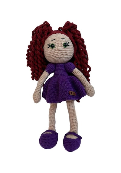 Amigurumi Organik Oyuncak-uyku Arkadaşı -örme Mor Bebek