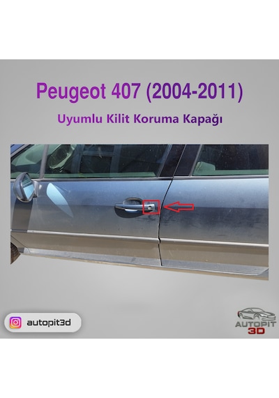 Peugeot 407 2004 2011 Uyumlu Kilit Koruma Kapağı Ön Takım Sağ + Sol