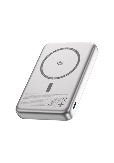 Wiwu Wi-p090 Mag Pro Serisi Qi2 Teknolojili Standlı 45w M-safe Wireless Powerbank 10.000mah Gümüş