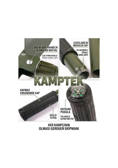 Fonksiyonel Profesyonel Katlanabilir Kürek Kazma Kılıf Hediyeli Yeni Seri