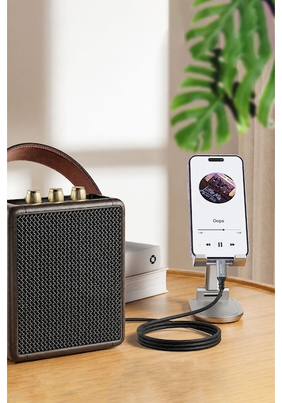 Lightning - 3.5mm Aux Ses Kablosu 1.5 Metre, Trrs 4 Kutuplu Mikrofon Destekli İphone İpad Uyumlu, Kulaklık Hoparlör Araç Ses Adaptörü, Örgülü Altın Kaplama A578e