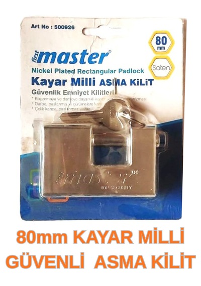 Niikelaj Kaplama 80mm Kayar Milli Asma Kilit