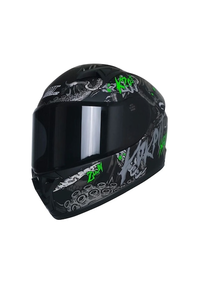 Motoanl Motosiklet Mini Çocuk Full Face Ce Sertifikalı Kapalı Kask Siyah