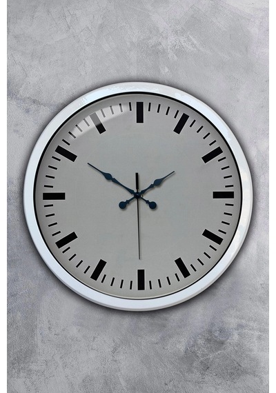 40 Cm Beyaz Metal Sade Duvar Saati Çok Renkli