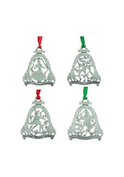 12 Günlük Noel Süs Seti, 12&apos Li Metal Süs Seti, 7,7 Cm, Abbey & Ca Gift
