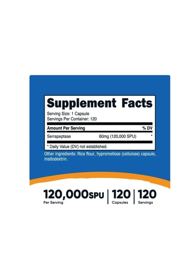 Nutricost Serrapeptase 120,000 Spu, 120 Capsules - Vegetarian...